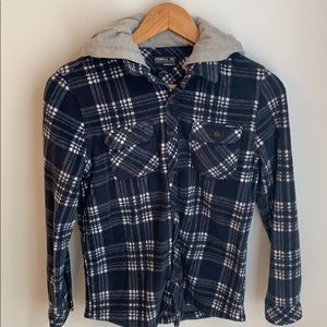 O’Neill flannel with cotton hoodie great for fall!